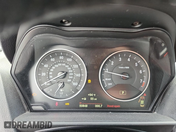 2015 BMW 2 Series 228i xDrive with VIN WBA1F7C5XFV367659, listed as a Copart auction lot 58855145 with 50,848 mi miles and Salvage title. Bid and sale history available at DreamBid. Image 9.