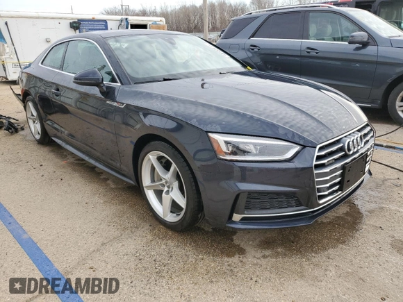 2018 Audi A5 Premium Plus with VIN WAUTNAF51JA091151, listed as a Copart auction lot 49102415 with 50,032 mi miles and Salvage Title. Bid and sale history available at DreamBid. Image 4.