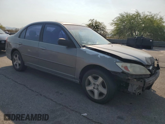 2005 Honda Civic EX with VIN 1HGES26755L011745, listed as a Copart auction lot 70913114 with 160,438 mi miles and Salvage Title. Bid and sale history available at DreamBid. Image 4.