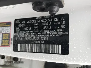 2019 Kia Rio S with VIN 3KPA24AB3KE197519, listed as a Copart auction lot 72381184 with 80,867 mi miles and Salvage Title. Bid and sale history available at carsss.com. Image 12.