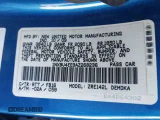 2010 Toyota Corolla with VIN 1NXBU4EE9AZ268236, listed as a IAAI auction lot 41427141 with 112,747 mi miles. Bid and sale history available at carsss.com. Image 9.