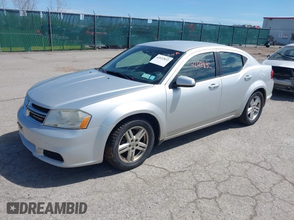2012 Dodge Avenger SXT with VIN 1C3CDZCB4CN272422, listed as a IAAI auction lot 42122832 with 160,331 mi miles and . Bid and sale history available at carsss.com. Image 2.