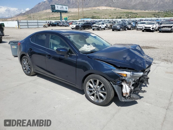 2018 Mazda 3 Grand Touring with VIN 3MZBN1W36JM197530, listed as a Copart auction lot 54550075 with 38,738 mi miles and Salvage Title. Bid and sale history available at DreamBid. Image 4.
