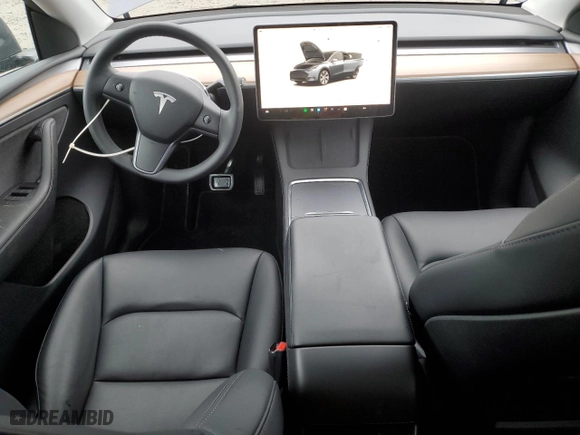 2023 Tesla Model Y Long Range with VIN 7SAYGDEE2PF916252, listed as a Copart auction lot 49104985 with 24,098 mi miles and Salvage Title. Bid and sale history available at carsss.com. Image 8.