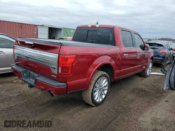 2019 Ford F-150 Limited with VIN 1FTEW1EG8KFA09819, listed as a Copart auction lot 47557435 with 169,346 mi miles and Salvage Title. Bid and sale history available at carsss.com. Image 3.