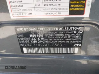 2007 Mercedes-Benz S 550 z VIN WDDNG71X27A118583, wystawiony jako IAAI lot #42328546 z przebiegiem 113 801 mil mil oraz . Historia ofert i sprzedaży dostępna na DreamBid. Obrazek 9.