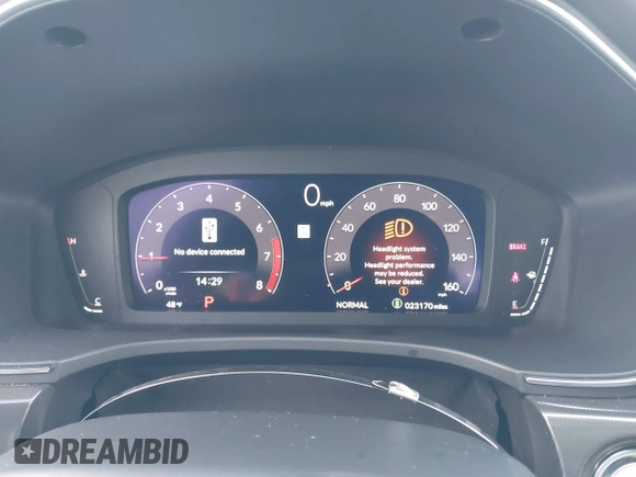 2023 Acura Integra w/A-Spec Package with VIN 19UDE4H31PA007411, listed as a IAAI auction lot 41778485 with 23,170 mi miles and . Bid and sale history available at DreamBid. Image 7.