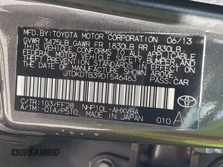 2013 Toyota Prius One with VIN JTDKDTB39D1546463, listed as a IAAI auction lot 42204559 with 142,006 mi miles. Bid and sale history available at carsss.com. Image 9.