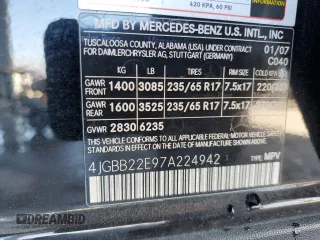 2007 Mercedes-Benz M 320 CDI with VIN 4JGBB22E97A224942, listed as a Copart auction lot 83970774 with 196,358 mi miles and Clean Title. Bid and sale history available at carsss.com. Image 13.