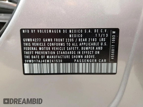 2014 Volkswagen Jetta SE with VIN 3VWD17AJ4EM241530, listed as a Copart auction lot 49156095 with 93,964 mi miles and Clean title. Bid and sale history available at DreamBid. Image 15.