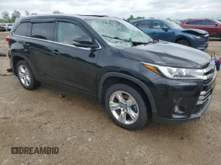 2017 Toyota Highlander Limited with VIN 5TDDZRFH1HS417662, listed as a Copart auction lot 59342485 with 97,800 mi miles and Salvage title. Bid and sale history available at DreamBid. Image 4.