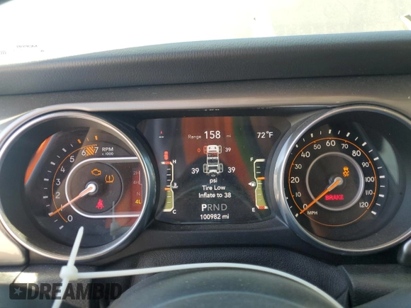 2020 Jeep Wrangler Unlimited Sahara with VIN 1C4HJXEN9LW247869, listed as a Copart auction lot 62697245 with 100,982 mi miles and Salvage title. Bid and sale history available at DreamBid. Image 9.