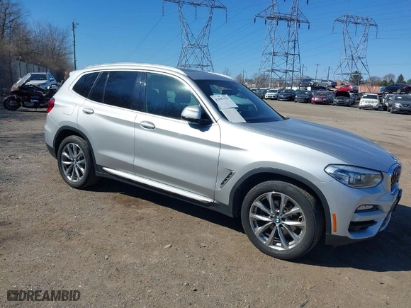2019 BMW X3 xDrive30i with VIN 5UXTR9C55KLP84948, listed as a IAAI auction lot 41697979 with 107,537 mi miles. Bid and sale history available at carsss.com. Image 1.