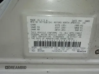 2009 Mitsubishi Galant ES with VIN 4A3AB36F79E043761, listed as a IAAI auction lot 41906017 with 210,613 mi miles. Bid and sale history available at carsss.com. Image 9.