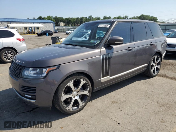 2017 Land Rover Range Rover with VIN SALGS2FE3HA359431, listed as a Copart auction lot 61728395 with 75,210 mi miles and Salvage title. Bid and sale history available at DreamBid. Image 1.