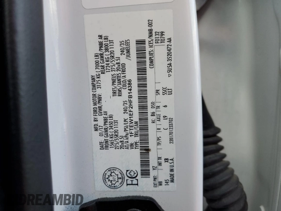 2017 Ford F-150 XL z VIN 1FTEW1EF2HFB14386, wystawiony jako Copart lot #45220125 z przebiegiem 161 838 mil mil oraz Szkoda całkowita • Salvage title. Historia ofert i sprzedaży dostępna na DreamBid. Obrazek 12.