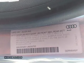2018 Audi A7 Premium Plus z VIN WAUW3AFC1JN026763, wystawiony jako IAAI lot #42359297 z przebiegiem 108 937 mil mil oraz . Historia ofert i sprzedaży dostępna na DreamBid. Obrazek 9.
