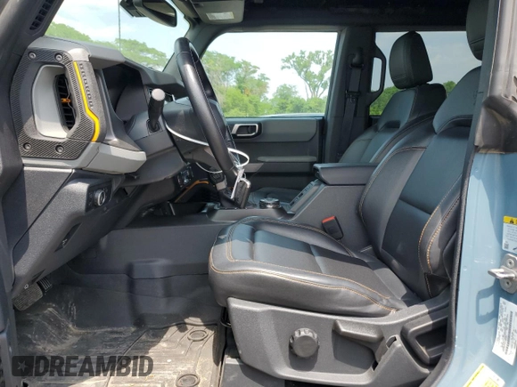2022 Ford Bronco with VIN 1FMEE5DH7NLB89588, listed as a Copart auction lot 59777455 with 25,323 mi miles and Salvage title. Bid and sale history available at DreamBid. Image 7.