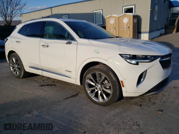 2021 Buick Envision Avenir with VIN LRBFZSR42MD119912, listed as a Copart auction lot 84413154 with 22,327 mi miles and Salvage Title. Bid and sale history available at carsss.com. Image 4.