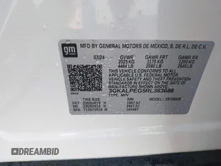 2024 GMC Terrain SLT with VIN 3GKALPEG5RL383688, listed as a IAAI auction lot 41838067 with 12,867 mi miles and . Bid and sale history available at DreamBid. Image 9.