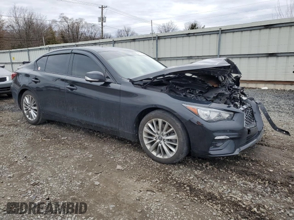 2018 Infiniti Q50 Luxe with VIN JN1EV7AR3JM444919, listed as a Copart auction lot 46714605 with 62,676 mi miles and Salvage Title. Bid and sale history available at carsss.com. Image 4.