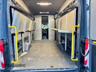 2020 Ford Transit Cargo with VIN 1FTBR3X86LKA18216, listed as a Copart auction lot 43860885 with 70,165 mi miles and Salvage Title. Bid and sale history available at carsss.com. Image 6.
