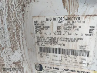 2013 Ford F-150 XL with VIN 1FTFW1CF7DFD53126, listed as a IAAI auction lot 41525709 with 136,137 mi miles. Bid and sale history available at carsss.com. Image 9.