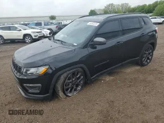 2021 Jeep Compass 80th Anniversary with VIN 3C4NJDEB0MT554314, listed as a Copart auction lot 56563225 with 39,655 mi miles and Salvage title. Bid and sale history available at DreamBid. Image 1.