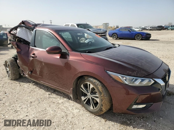 2020 Nissan Sentra SV with VIN 3N1AB8CV4LY306331, listed as a Copart auction lot 47730025 with 40,534 mi miles and Salvage Title. Bid and sale history available at carsss.com. Image 4.