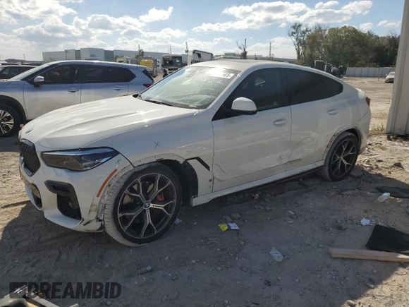 2022 BMW X6 xDrive40i with VIN 5UXCY6C09N9J04735, listed as a Copart auction lot 45084665 with 46,543 mi miles and Salvage Title. Bid and sale history available at carsss.com. Image 1.