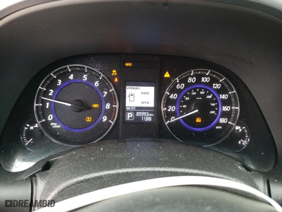 2016 Infiniti QX70 with VIN JN8CS1MW1GM752213, listed as a Copart auction lot 55196023 with 85,993 mi miles. Bid and sale history available at carsss.com. Image 9.