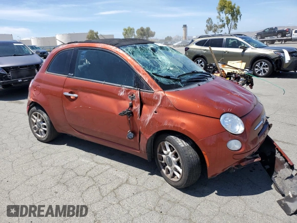 2012 FIAT 500 Pop with VIN 3C3CFFDR8CT260634, listed as a Copart auction lot 57174845 with 106,905 mi miles and Salvage title. Bid and sale history available at DreamBid. Image 4.