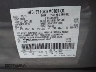 2022 Ford Explorer XLT with VIN 1FMSK8DH9NGA23286, listed as a IAAI auction lot 41769916 with 51,644 mi miles. Bid and sale history available at carsss.com. Image 9.
