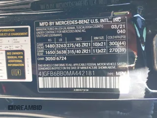 2021 Mercedes-Benz GLE 53 AMG with VIN 4JGFB6BB0MA442181, listed as a IAAI auction lot 40923291 with Not provided miles and . Bid and sale history available at DreamBid. Image 9.