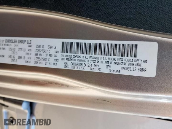 2014 Jeep Wrangler Unlimited Rubicon with VIN 1C4HJWFG1EL241014, listed as a Copart auction lot 63948655 with 165,650 mi miles and Salvage title. Bid and sale history available at DreamBid. Image 12.