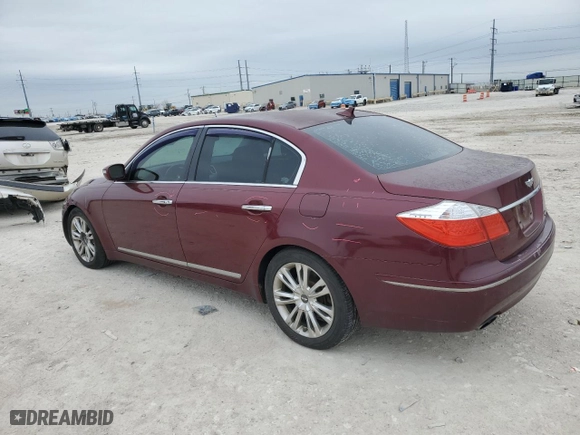 2010 Hyundai Genesis with VIN KMHGC4DF3AU101521, listed as a Copart auction lot 45555195 with 127,577 mi miles and Salvage Title. Bid and sale history available at carsss.com. Image 2.