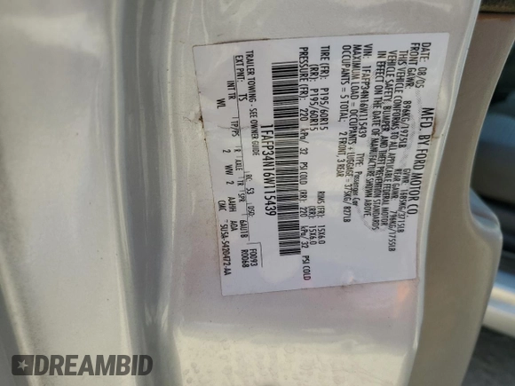 2006 Ford Focus S with VIN 1FAFP34N16W115439, listed as a Copart auction lot 57152855 with Not provided miles and Salvage title. Bid and sale history available at DreamBid. Image 12.