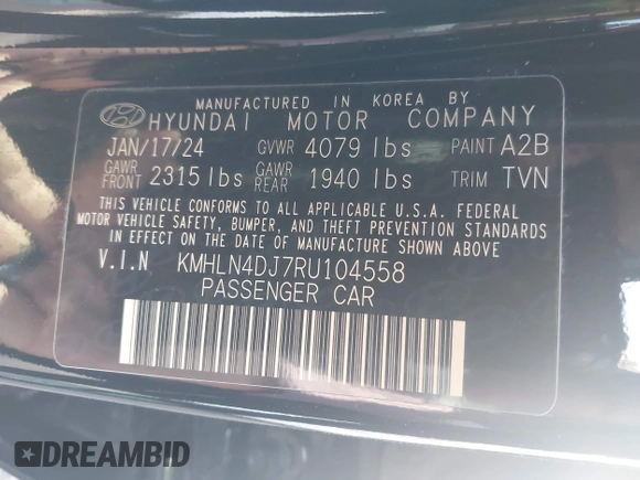 2024 Hyundai Elantra Limited с VIN KMHLN4DJ7RU104558, выставлен на аукционе IAAI как лот 42180156 с пробегом 4 427 миль миль и . История ставок и продаж доступна на DreamBid. Изображение 9.