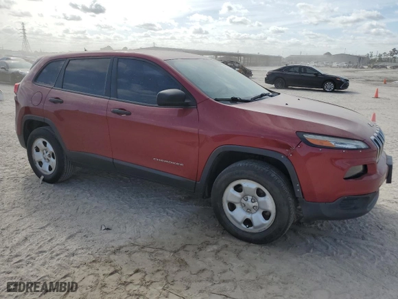 2014 Jeep Cherokee Sport with VIN 1C4PJMAB9EW297440, listed as a Copart auction lot 49485485 with 218,424 mi miles and Clean Title. Bid and sale history available at carsss.com. Image 4.