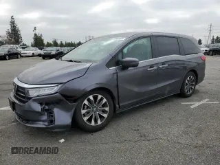 2023 Honda Odyssey EX-L with VIN 5FNRL6H66PB080121, listed as a Copart auction lot 43962925 with Not Provided miles and Salvage Title. Bid and sale history available at carsss.com. Image 1.