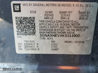 2019 Chevrolet Equinox LS with VIN 3GNAXHEVXKS514900, listed as a Copart auction lot 85048014 with 89,837 mi miles and Salvage Title. Bid and sale history available at carsss.com. Image 14.