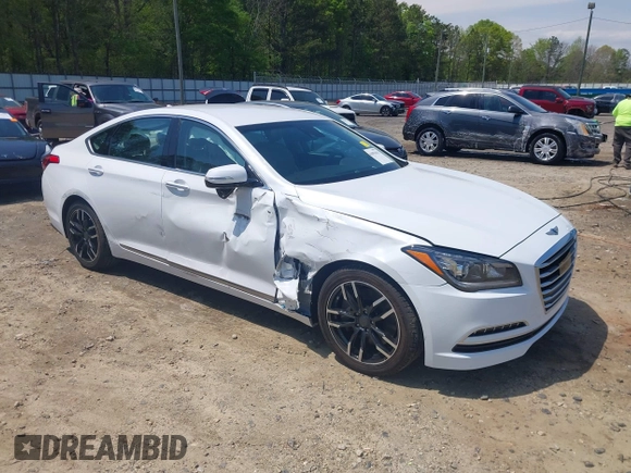 2017 Genesis G80 3.8L with VIN KMHGN4JE4HU169181, listed as a IAAI auction lot 41991011 with 78,470 mi miles. Bid and sale history available at carsss.com. Image 1.