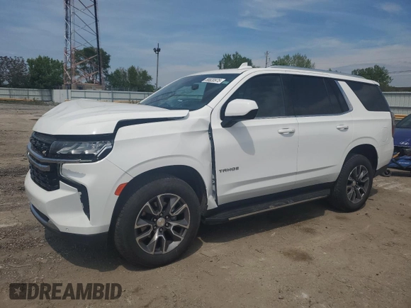 2023 Chevrolet Tahoe LS with VIN 1GNSKMKD7PR202230, listed as a Copart auction lot 56620975 with 27,007 mi miles and Salvage title. Bid and sale history available at DreamBid. Image 1.