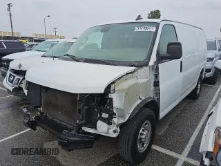 2019 Chevrolet Express Cargo with VIN 1GCWGAFP5K1334425, listed as a Copart auction lot 45387725 with 61,146 mi miles and Clean title. Bid and sale history available at DreamBid. Image 1.
