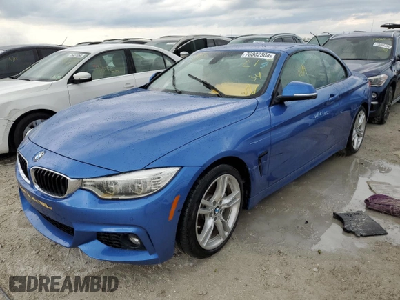 2016 BMW 4 Series 435i z VIN WBA3T3C53G5A42317, wystawiony jako Copart lot #76802504 z przebiegiem Nie podano mil oraz Nie do naprawy • Non repairable. Historia ofert i sprzedaży dostępna na DreamBid. Obrazek 1.