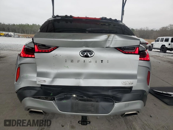 2022 Infiniti QX55 Sensory with VIN 3PCAJ5L38NF104121, listed as a Copart auction lot 86705454 with 53,042 mi miles and Salvage title. Bid and sale history available at DreamBid. Image 6.