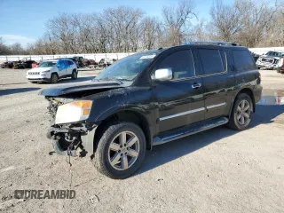 2012 Nissan Armada Platinum z VIN 5N1AA0NE3CN611598, wystawiony jako Copart lot #44770335 z przebiegiem 211 618 mil mil oraz Szkoda całkowita • Salvage title. Historia ofert i sprzedaży dostępna na DreamBid. Obrazek 1.