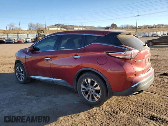 2017 Nissan Murano S with VIN 5N1AZ2MH4HN157353, listed as a Copart auction lot 86560284 with 46,234 mi miles and Salvage Title. Bid and sale history available at DreamBid. Image 2.