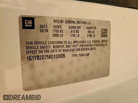 2019 Chevrolet Corvette 1LT with VIN 1G1YB2D75K5100805, listed as a Copart auction lot 51182435 with 59,512 mi miles and Salvage title. Bid and sale history available at DreamBid. Image 12.
