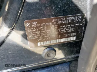 2011 BMW 7 Series 740Li с VIN WBAKB4C53BC574818, выставлен на аукционе Copart как лот 46913705 с пробегом 105 665 миль миль и Чистый • Clean title. История ставок и продаж доступна на DreamBid. Изображение 12.
